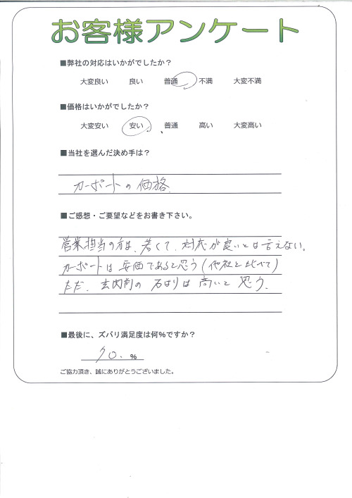 工事の感想を聞かせてください。