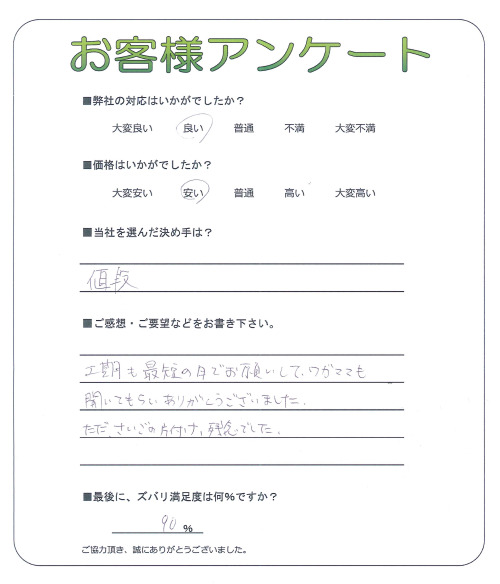 大阪府東大阪市 K様