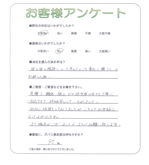 工事の感想を聞かせてください。