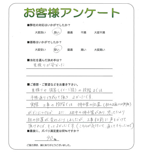 工事の感想を聞かせてください。