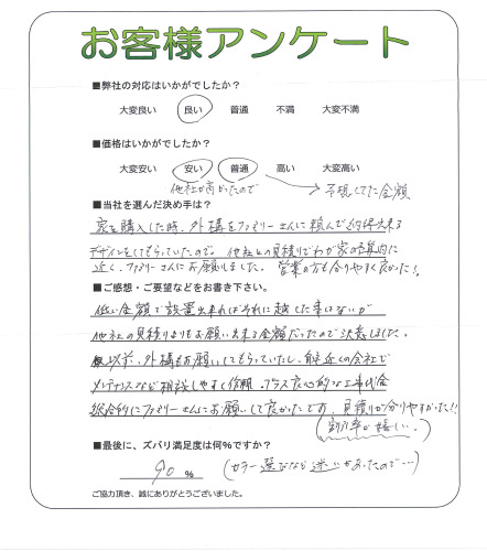 工事の感想を聞かせてください。