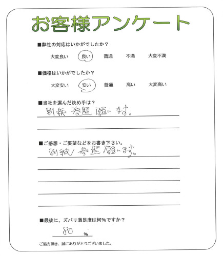 工事の感想を聞かせてください。