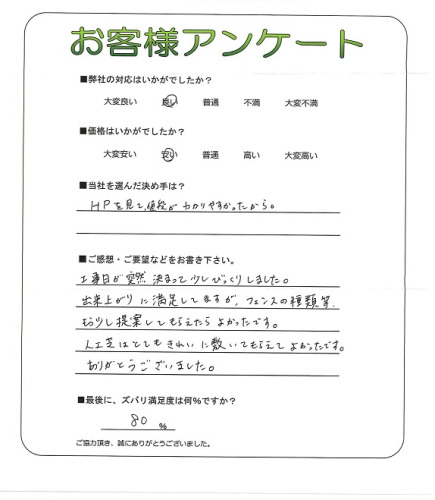工事の感想を聞かせてください。