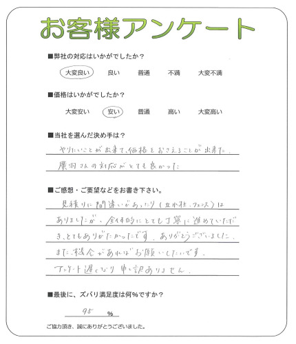 工事の感想を聞かせてください。