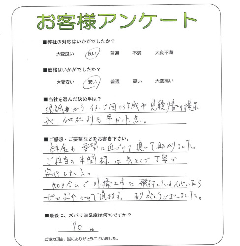 工事の感想を聞かせてください。