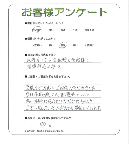 工事の感想を聞かせてください。