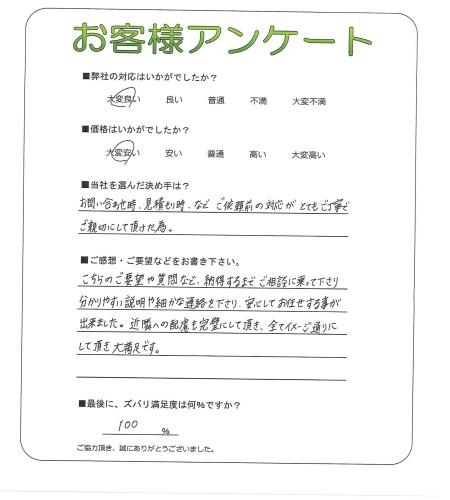 工事の感想を聞かせてください。