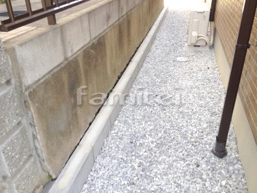 犬走り 防犯砂利敷き バラス砕石 防草シート加工