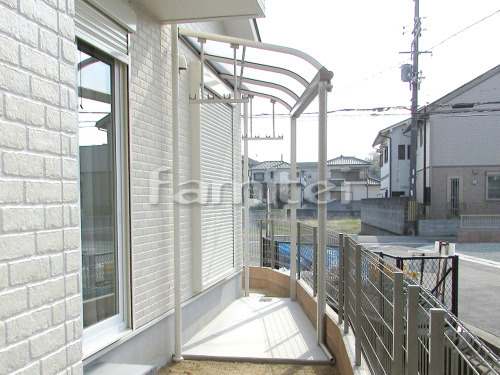 洗濯干し屋根 YKKAP ヴェクターテラス屋根(ベクター) 1階用 R型アール屋根 物干し 土間コンクリート