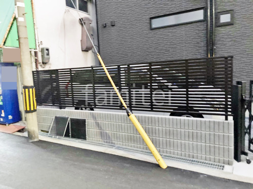 アルミ形材 フェンス YKKAP シンプレオYS1型 横スリット 目隠し ブロック塀 (化粧ブロック) ユニソン レクト