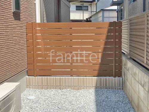 ブロック塀 (化粧ブロック) ユニソン アルタ 人工木・樹脂 フェンス(木調) F&F マイティウッド デコll 目隠し 木調・ラティス 樹脂