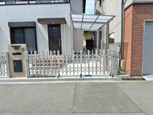 片開き 伸縮門扉 LIXIL アルシャインII HW型 Aタイプ サイクルポート 自転車バイク屋根 LIXIL ネスカF ミニ フラット屋根