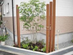 植栽 シンボルツリーパック 常緑シマトネリコ アルミ木製調角柱 プランパーツ