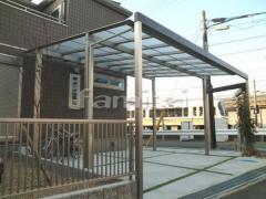 カーポート 三協アルミ マイリッシュOK(スカイリード) 奥行勾配 横2台用(ワイド ツイン) F型フラット屋根