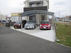駐車場ガレージ床 土間コンクリート お庭 芝生張り