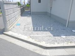 駐車場ガレージ床 防犯砂利敷き バラス砕石 防草シート加工