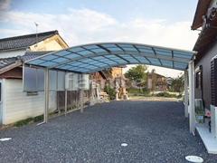 カーポート プライスポート 横2台用(ワイド ツイン) R型アール屋根 目隠しパネル(側面 サイド)