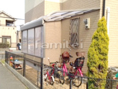 自転車バイク屋根 LIXILスピーネ1階 目隠しパネル