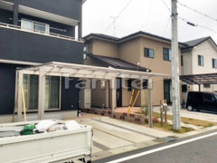 カーポート YKKエフルージュ横2台 雨除け屋根 ヴェクター1階
