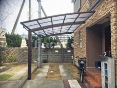 カーポート プライスポート1台 水平式物干し 特殊加工 電柱くり抜き