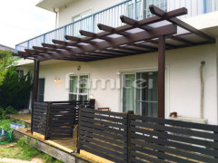 フル木製調テラス屋根 YKKサザンテラス パーゴラタイプ1階