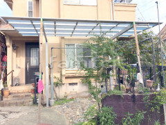 カーポート 三協ニューマイリッシュ1台 前下がり 逆勾配