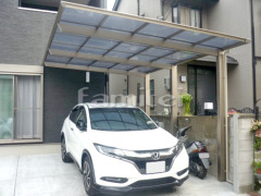 カーポート 三協アルミ セルフィ 1台用(単棟) F型フラット屋根 土間コンクリート