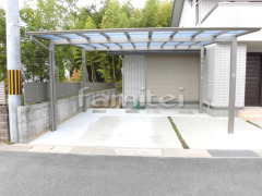 カーポート LIXILフーゴF横2台 土間コンクリート延長