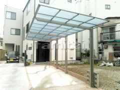 カーポート LIXILネスカF縦2台 洗濯干し屋根 スピーネ1階