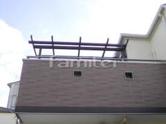 フル木製調ベランダ屋根 YKKサザンテラス パーゴラタイプ2階