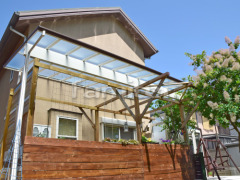 木製調テラス屋根 YKKヴェクターテラス1階