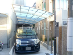 カーポート YKKレイナポート縦2台 境界フェンス塀 LIXILハイグリッドフェンスUF8型