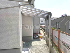 雨除け屋根 YKKヴェクターテラス1階 目隠しパネル1段 特殊加工 斜めカット