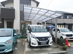 カーポート YKKAP レイナポートグラン 1台用(単棟) R型アール屋根