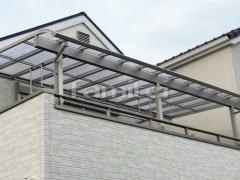 ベランダ屋根 YKKソラリア2階連棟 積雪50cm対応 カーポート エフルージュ横3台