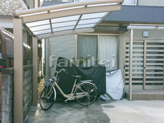 自転車バイク屋根 LIXILネスカR 雨除け屋根 YKKソラリア1階