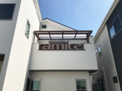 フル木製調ベランダ屋根 LIXILシュエット2階