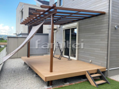 YKK サザンテラス カーポート LIXILネスカR1台 人工芝 花壇