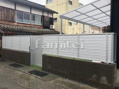 ブロック塀 (化粧ブロック) ユニソン シャモティ アルミ形材 フェンス LIXIL AB YL3型 横ルーバー3 目隠し