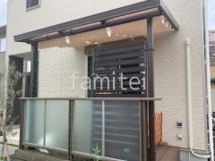 1階テラス屋根 (雨除け) LIXIL フル木製調 シュエット フラット屋根 スタンダード 壁付