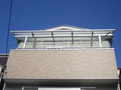 3階ベランダ屋根 LIXIL スピーネR アール屋根 スタンダード 壁付
