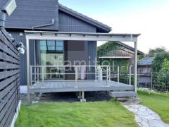 1階テラス屋根 (雨除け) 三協アルミ レボリューZ F 積雪50cm対応 フラット屋根 スタンダード 壁付