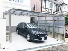 カーポート2台(ワイド) ツイン LIXIL ネスカF フラット屋根