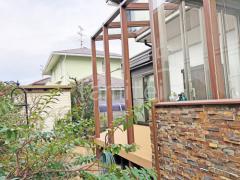 1階テラス屋根 (雨除け) LIXIL 木製調 ココマ テラス フラット屋根 壁付