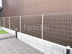 スチールメッシュ フェンス YKKAP イーネット2F型 スチール柱 境界・メッシュ ブロック塀 (化粧ブロック) 太陽エコブロックス 普通CB