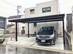 カーポート2台(ワイド) ツイン YKKAP ジーポートPro 積雪30cm対応 フラット屋根 折板屋根