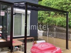 1階テラス屋根 (雨除け) YKKAP ソラリアF フラット屋根 スタンダード 壁付