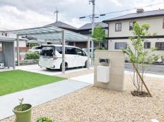 錆砂利敷き 防草シート加工