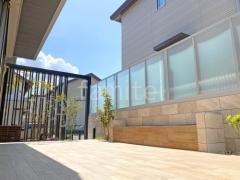境界塀 壁タイル張りLIXIL ストーンタイプコレクション 控え壁