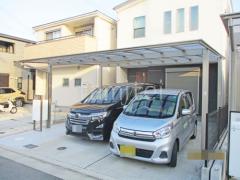 カーポート2台(ワイド) ツイン LIXIL ネスカF フラット屋根